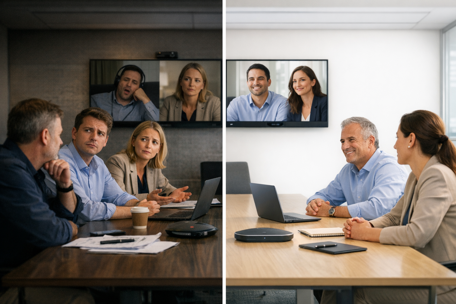 Modern Workplace Communication Contrast